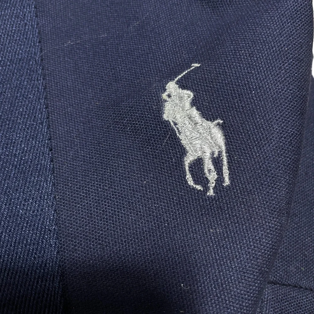 Polo Ralph Lauren Duffle Bag Navy Blue Canvas Gym Travel POLO Patch